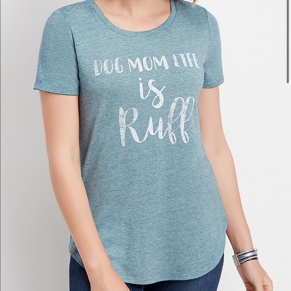 Maurices Tops - Maurices XL dog mom short sleeve shirt blue
